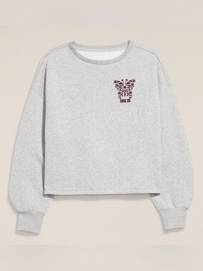 Old Navy x Anna Sui Crew Neck Graphic Fleece Sweatshirt (Size: M)